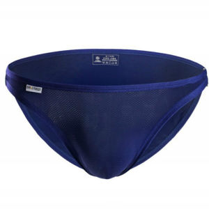Low Waist Breathable Elastic Pouch Design Briefs with Metal Buckle