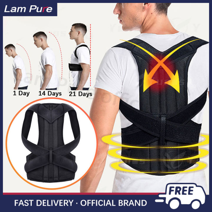 Lam Pure Adjustable Back Supporter Posture Corrector Strong Support ...