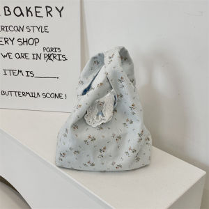 Summer High Aesthetic Value Handbag Fashionable Lunchbox Bag Portable Mommy Wrist Bag Soft Polyester Material Floral Pattern