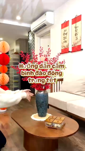 Combo 5 Cành Đào Đông Đỏ 12 Nhánh 90–95cm Trang Trí Tết 2026 – Cành Đào Nhựa Đẹp Dày Uốn Dẻo