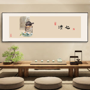 New Chinese Style Decorative Painting Zen Tea Room Wall Art Restaurant Living Room Background Wall Decoration Art Office Wall Mural