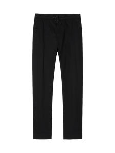 กางเกงขายาวทรงตรงลำลองสำหรับผู้ชาย กางเกงขายาวทรงตรงสีดำเอวกลาง กางเกงขายาวลำลองสำหรับผู้ชายฤดูใบไม้ผลิและฤดูใบไม้ร่วง