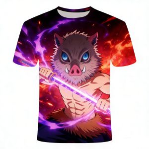 Bandai | The New Summer 2026 Destroyed By Demons Blade Series Digital 3 D Printed T-shirts with Short Sleeves Personality Joker Coat