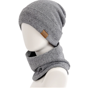 หมวกไหมพรมแฟชั่นผู้ชายสไตล์ใหม่ บุขนกำมะหยี่ อุ่นสบาย ชุดหมวกผู้ชาย หมวกฤดูหนาวทันสมัย หมวกบีนนี่ลำลอง ﻿