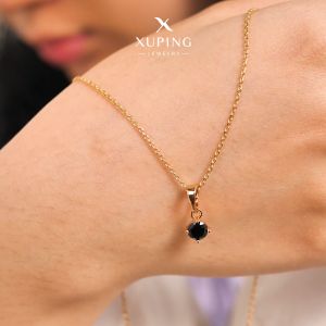 Xuping Liontin Kasual Wanita Mata HItam Bulat Emas