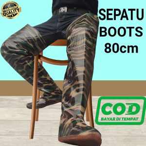 SEPATU BOOTS PANJANG 80CM KARET ANTI AIR DAN KEONG UNTUK SAWAH DAN BERKEBUN PRIA DEWASA