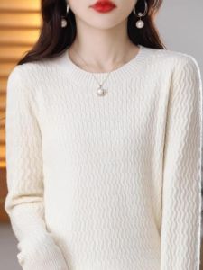 WANGGONGZHU | Womens Round Neck Knitted Base Shirt Short Sleeve Long Sleeve Autumn Winter Fashion Slim Fit Inner Wear Design Sense