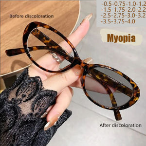 2025 New Retro Cat Eye-changing And Fashionable Face-show Small Big Frame Myopia Glasses 6083