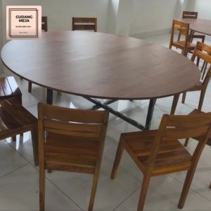 PROMO Meja bulat D200**T75 meja makan circular circle round table cross legs