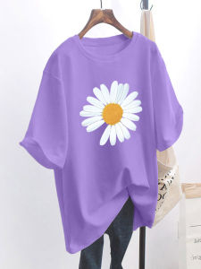 เสื้อยืดแขนสั้นความยาวปานกลาง ผู้หญิง ฤดูร้อน สไตล์ใหม่ Ultra-Hot สีม่วง Taro แขนกุด เสื้อท่อนบน วัสดุ โพลีเอสเตอร์ ใส่สบาย