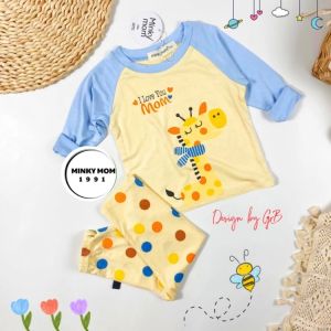 Bộ Dài Tay Bé Minky Mom – Thun Lạnh Mát In Hình Dễ Thương | Mặc Ở Nhà Ngủ Điều Hòa | TD-IN43