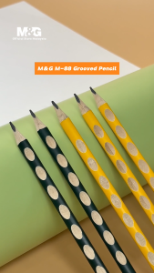 M&G 2B Triangle Shape Slim Grooved Graphite Pencil (M-88) AWP307E8 – Lead-Free Posture-Correcting Grip Design 9mm Natural Grip Zone Comfortable Triangle Body – Available in 1 Piece or 12 Pieces per Dozen