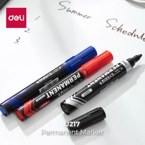 Deli Permanent Marker / Spidol Permanen Tinta Tidak Bisa Dihapus Isi 12 pcs Spidol Hitam Biru Merah EU217-12PCS