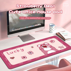 MTI Alas Tetikus Keyboard Beruang Stroberi Alas Tetikus Anti Selip Kartun Lucu Alas Meja Laptop Komputer