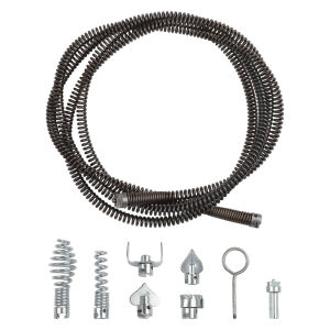 Ống Thép Làm Sạch Dạng Xoắn Ốc Đường Kính 12mm Với 6 Đầu Cắt Thay Thế Được Dùng Cho Máy Làm Sạch Cống Điện