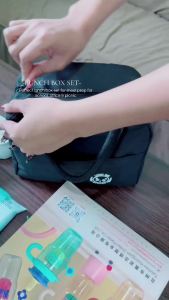 IFUN [Buy 1 Lunch Box Get 1 Lunch Bag & 1 Tumbler] BPA Free Bento Lunch Box Random Cutlery Compartment Food Storage & Insulated Nylon Lunch Bags Organizer Storage & 350ml Youth Has You Water Bottle Glass