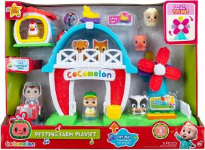 CoComelon Petting Farm Playset - Features a Farmer Figure JJ Barn Animals Barn Facade with Windmill Hen House Tractor - Sounds and Phrases - Musical -Toys for Kids Toddlers and Preschoolers