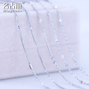 S925 Sterling Silver Necklace Womens Fashionable Wave Pattern Fine Chain without Pendant Side Body Chain Jewelry Accessory