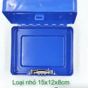 Hộp sắt sơn tĩnh điện trang bị khóa số chuyên dùng để đồ cá nhân tiền trang sức an toàn và tiện dụn loại nhỏ 15x12x8cm