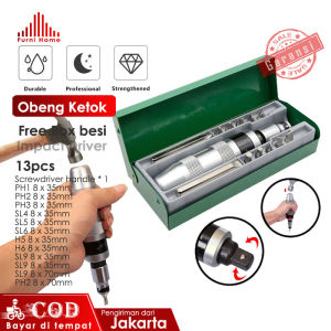 Obeng Ketok Getok Set Impact Driver 13Pcs Bahan Crome Vanadium Multifungsi