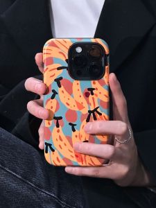 Suitable for Apple Huawei Mobile Phone Case 15 Autumn and Winter 13 Couple Iphone16promax Silicone 14 New Year Iphone13 No Shell Twinning 15pro New Arrival 12 Banana Double Layer round Edge Cover