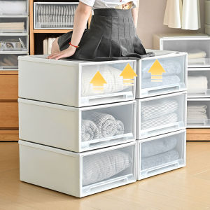 Thickened Plastic Drawer Type Storage Box Closet Clothes Organizer Transparent Home Use Clothing Storage Box for Bedroom And Wardrobe