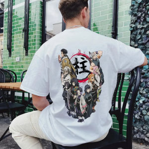 Bandai | Demon Slayer Hot-blooded Animation Short-sleeved Mens and Womens Same Comfortable Short-sleeved Couples Clothing Casual Top