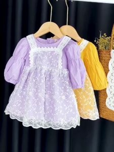 Cherry Kids (6Bulan-4Tahun) Dress Renda Baju Anak Perempuan Murah/Baju Gaun Katun Anak Cewek Korea Style Fashion