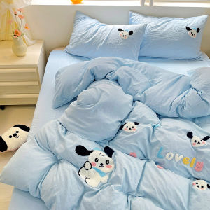 ชุดผ้าห่มผ้าฝ้ายแท้ 3 ชิ้น/4 ชิ้น สำหรับนักเรียน ชุดนอนสัมผัสที่อบอุ่นและสบาย ความหนาปกติ ฤดูใบไม้ผลิและฤดูร้อน