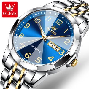 OLEVS Watch for mens Original Waterproof New style High Quality Stainless steel Strap Casual Luminous Watches With Gift Box