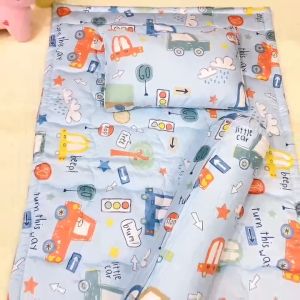 Bộ gối nệm cho bé đi học mầm non tiểu học Katina House vải Tencel siêu mềm thoáng mát