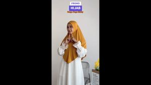 Hijab Dagu Malay Jilbab Inara size L kerudung malay Label akrilik