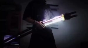 Anime Demon Slayer Bamboo Sword 104CM Rechargeable Glow Sword Cos Toys for boys holiday gifts