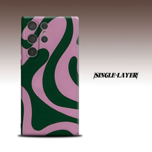 pink green wavy abstract For Samsung Galaxy S26 S25 S24 A56 A36 Dual Layer Luxury Fashion Full Lens Protective Case