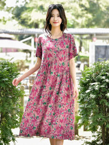 RONGJINSHENG | Cotton Silk Loose Maxi Dress for Vacation