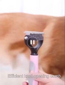 Pet Hair Removal Comb,Pets Fur Knot Cutter Dog Pet Deshedding Tools Pet Kitten Hair Removal Comb Brushes Dogs Grooming Shedding Supplies Dog Cat Puppy Pet Rabbit Kitty Slicker Brush Double Untie Knot Rake Comb