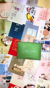 BTN101-349 - Thiệp cưới dạng ngang 17.6x12.6cm chất liệu giấy Ánh Kim Xanh Bơ Thơm 240gsm