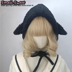Mũ Len Nữ Phong Cách Gothic Nhật Bản Đa Năng Kiểu Lolita Tai Cừu Phong Cách Y2K Punk Viền Ren Falbala Giữ Ấm Mùa Thu Đông Mũ Chóp Phong Cách Hip-Hop