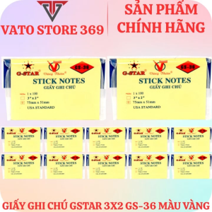 Giấy note ghi chú GSTAR GS-36 màu vàng 3x2 75mm x 51mm 100 tờ