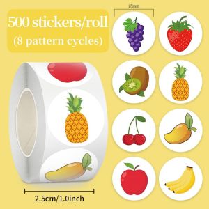 Dán trái cây cuộn cho trẻ em bên ủng hộ 500 nhãn dính mỗi cuộn