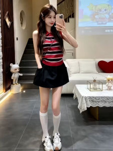 HUAYILING | Korean Style Attractive Striped Sleeveless Dress