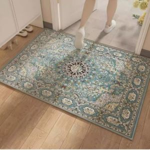 VIKAMA Bohemian-Style Rug Non-Slip and Stain-Resistant Suitable for Bedrooms Hallways and Entrances Home Decor Rug