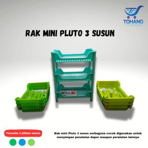 Rak mini dapur kosmetik susun 3 plastik serbaguna