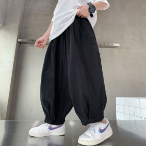 Boys Summer Thin Wide Leg Pants Fashionable Mosquito Proof Casual Cotton Trousers for Middle And Large Children Trendy Outfit