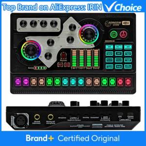 IRIN | IRIN XLR Microphone Podcast Studio Professional 48V Live Sound Card Audio Interface Equipment Mic Recording OTG Audio Sound Card