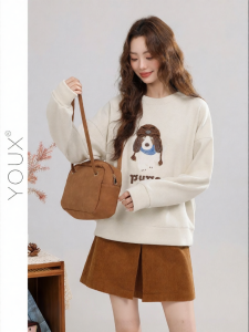 YOUXIANG | Áo Sweater Len Phao Hàn Quốc Có Thêu