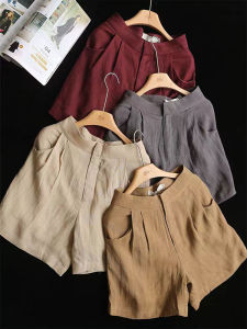 Quần Short Vải Lanh Mỏng Thường Ngày Cho Nữ Quần Ống Rộng Dài Đến Đầu Gối Quần Dài Cotton Lanh Đa Năng Quần Dài Mùa Hè