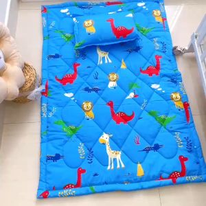 Bộ gối nệm cho trẻ mầm non Wasoka House vải cotton Thắng lợi mềm mát họa tiết hoạt hình gẫn gũi thân thiện