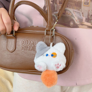 【Fairy Castle】1/2Pcs Kawaii Cat Wallet Keychain Women Men Plush Pussy Purse Keyring Car Pendant Soft Keychain Long Tail Bag Pendant Lint Gift