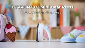 HTVRONT Mini Heat Press Machine Craft Iron 1.5m Cord Quick Even Heat for Perler Beads Hats HTV Sewing DIY Crafts